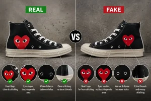 Real vs Fake CDG Converse