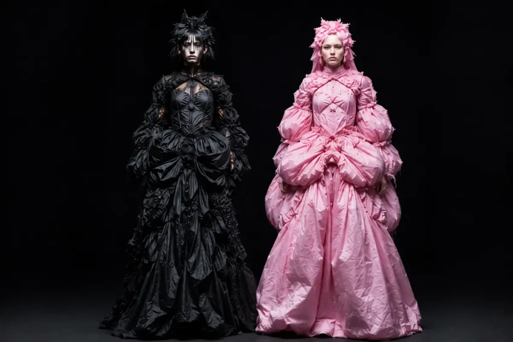 Comme des Garcons AW26 Ultimately Black collection black and pink contrast runway