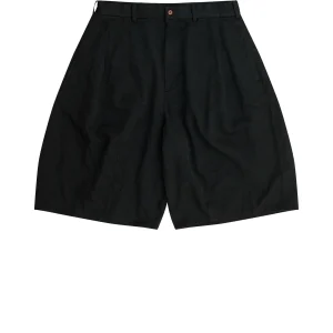 Black CDG Washed Polyester Shorts