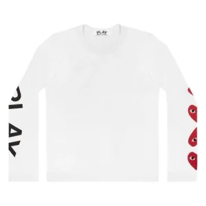 CDG Play 4 Heart Long Sleeve (White)