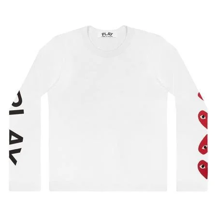 CDG Play 4 Heart Long Sleeve (White) CDG Play 4 Heart Long Sleeve (White)