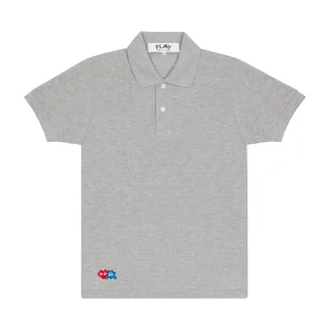 PLAY Polo Red Invader Heart and Blue Emblem (Grey)