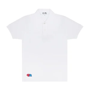 PLAY Polo Red Invader Heart and Blue Emblem (White)