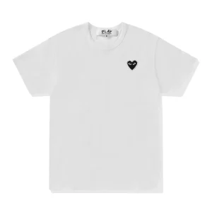 PLAY Rhinestone Emblem Black Heart T-Shirt