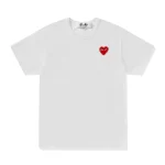 PLAY Rhinestone Emblem Red Heart T-Shirt