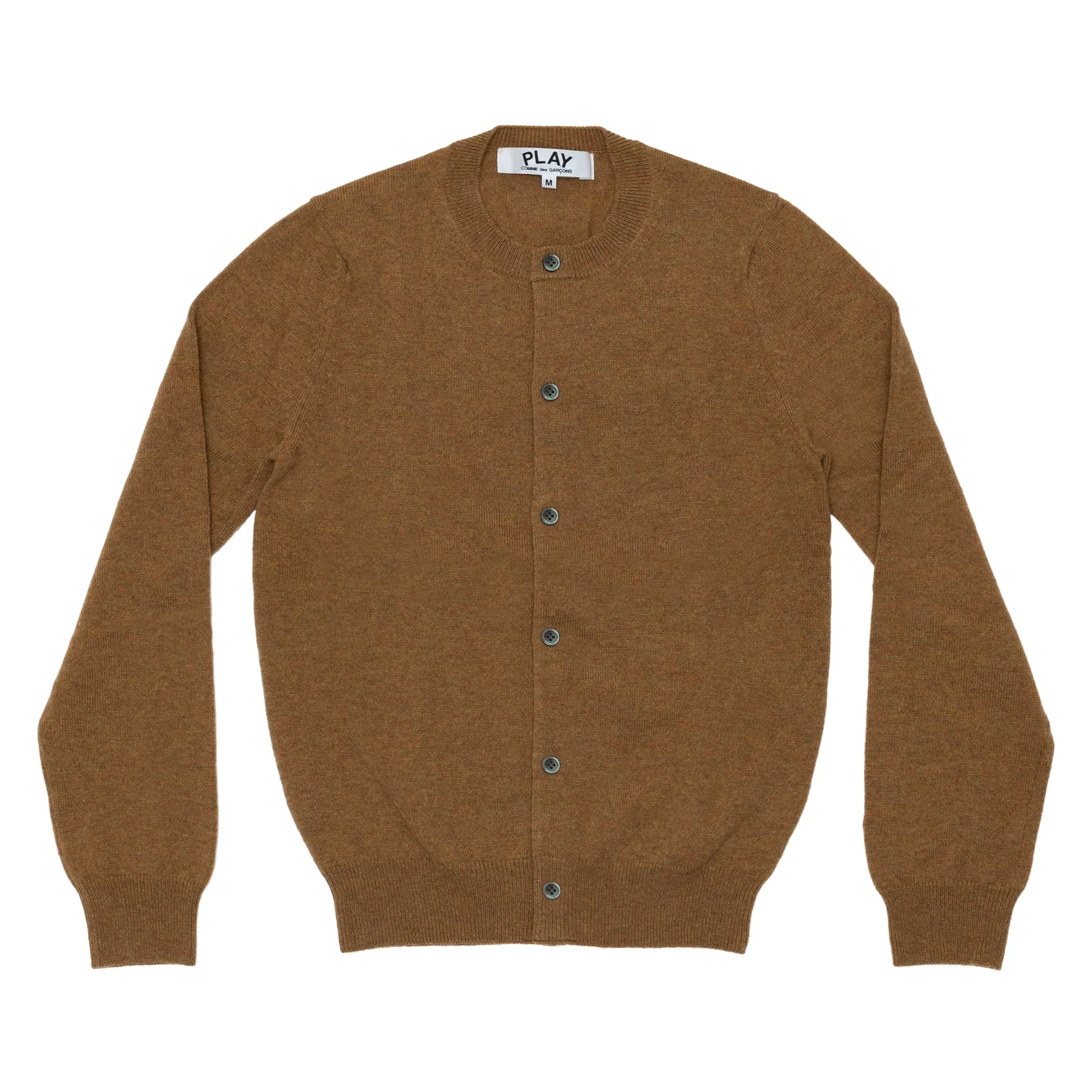 PLAY Round Neck Cardigan Pastel Series Sleeve Heart (Camel) PLAY Round Neck Cardigan Pastel Series Sleeve Heart (Camel)