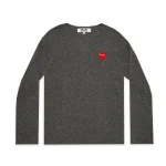 PLAY Round Neck Sweater Red Emblem (Grey)