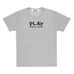 PLAY T-Shirt Black Small Logo and Heart on Back