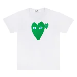 PLAY T-Shirt Large Green Heart with Blue Eyes