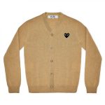PLAY V-Neck Cardigan Black Emblem (Beige)