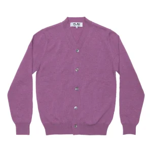 PLAY V-Neck Cardigan Pastel Series Sleeve Heart (Purple)