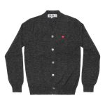 PLAY V-Neck Cardigan with Small Red Heart (Grey)