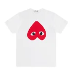PLAY White T-Shirt with Red Reverse Heart