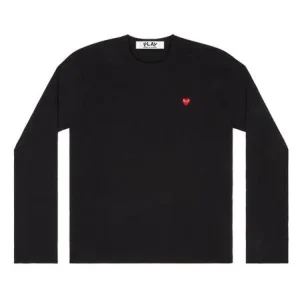 Play Cdg Small Red Heart ls (Black)