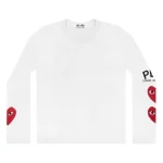 Play Comme Des Garcons 3 heart ls (white)
