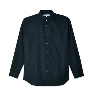 SHIRT FOREVER Cotton Peter Pan Collar Shirt Navy