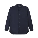 SHIRT FOREVER Fine Wool Suit Shirt Wide Navy