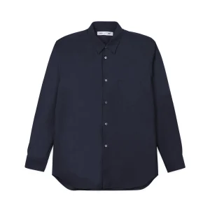 SHIRT FOREVER Fine Wool Suit Shirt Wide Navy