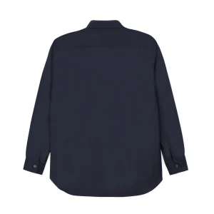 SHIRT FOREVER Fine Wool Suit Shirt Wide Navy