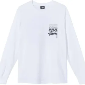 Stussy x CDG Dot LS Long Sleeve White