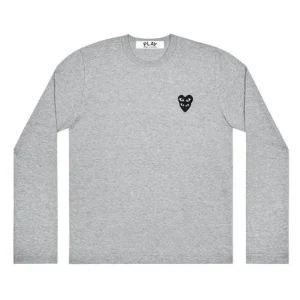 play cdg double eye black heart in (grey)