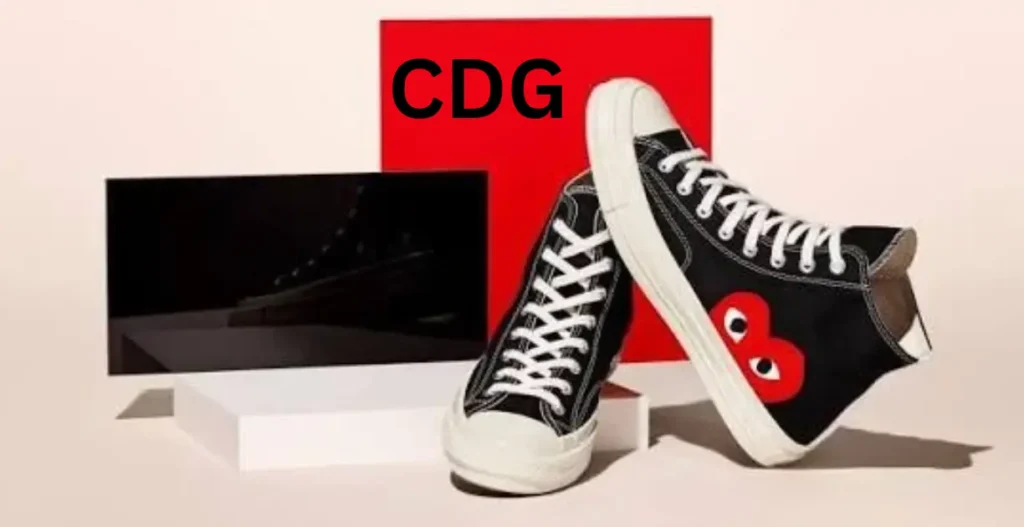 Comme des Garcons Converse Chuck 70 sneakers featuring the classic single-heart PLAY design in black and white colorways.